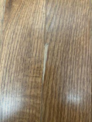 Huge gouge in brand new floor?