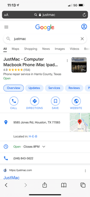 JustMac iPhones & Macbooks- Buy/Repair/Sell- Houston