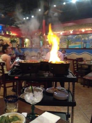 The fajitas are flaming!