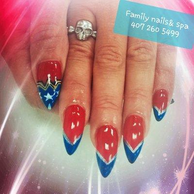 Wonder women nail design