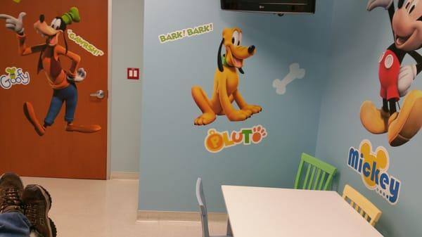 There is a Disney theme waiting room for children