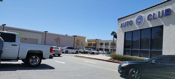 Storefront with parking lot