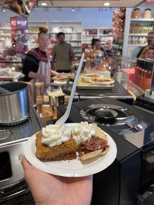 Samples from demo of Ooey Gooey Pumpkin Bars & Pecan Pie.