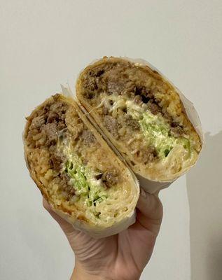 Carne asada burrito, no pico