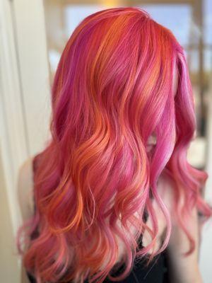 Bleach out / Summer Popsicle Vivid 
by Janice, Sindy & Bailee 
@janice_hairwaytoheaven 
@sindyb_1012
@beautifiedbybailee