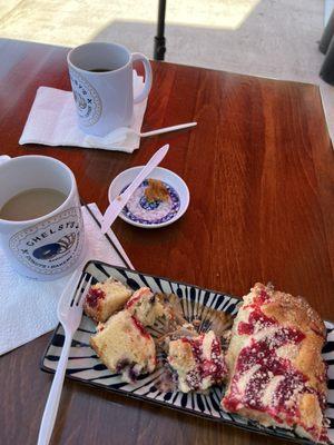 Raspberry and blueberry pastry