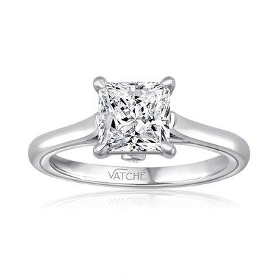 Princess Cut Diamond Solitaire Engagement Ring Set in Platinum Set in Vatche #1560 By I.D. Jewelry Best Diamond District Jewelers.