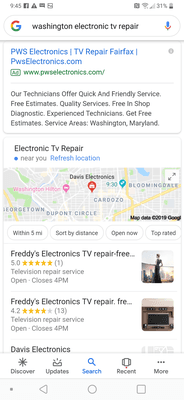 Google listing