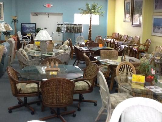 We sell lots of wicker and rattan dinettes and barstools