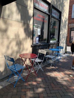 Outdoor bistro seating