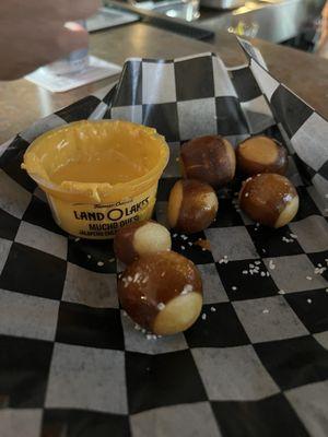 Pretzel bites and cheese