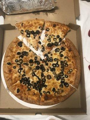 Pizza with olives