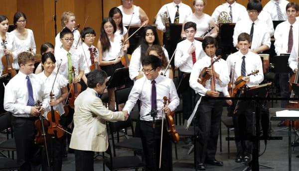 The Hoff-Barthelson Music School Festival Orchestra in performance at the Recital Hall, Purchase Theatres.