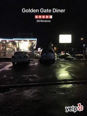 Night view of Golden Gate Diner.