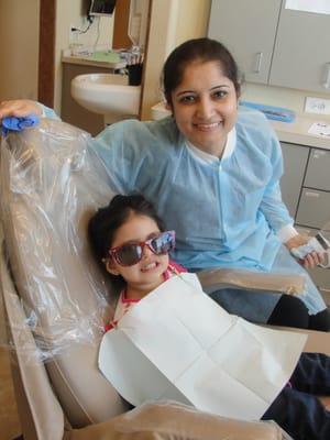 Dr. Pandey is great with children. It was my daughter's first visit to the dentist, the staff made it a fun experience for her. :)