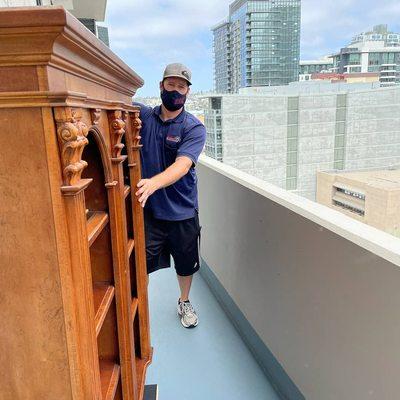 Moving a hutch from a high-rise in downtown San Diego