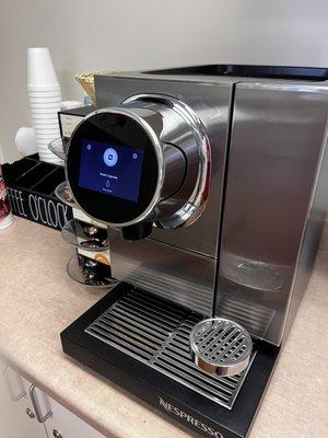 Complimentary coffee  machine