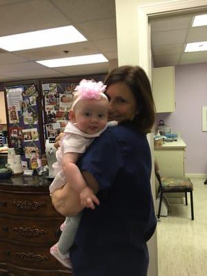 Dr Levine and some of the adorable babies she's delivered!