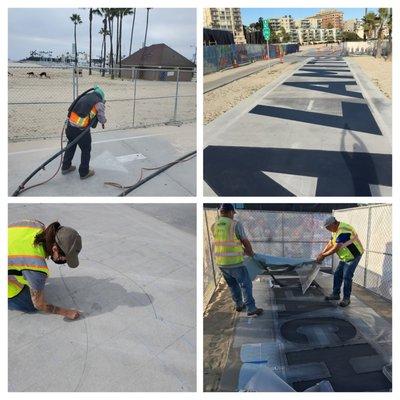 Sandblasting and staining stencils in Long Beach. Alamitos. www.stencilsus.com