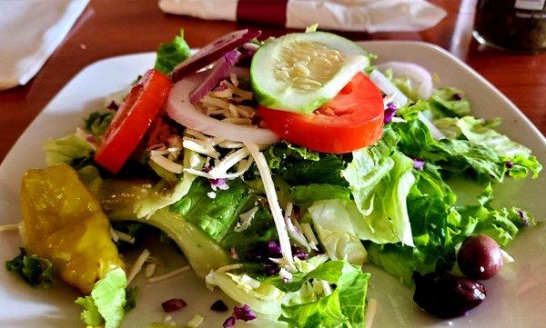 Greek salad with my pasta