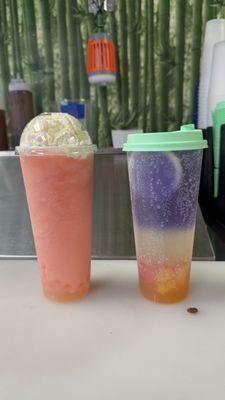 - Guava with Passion and Orange Bursting Boba
- Blue Butterfly Mango with Mango and Strawberry Jellies