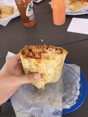 Half of an Al Pastor Burrito