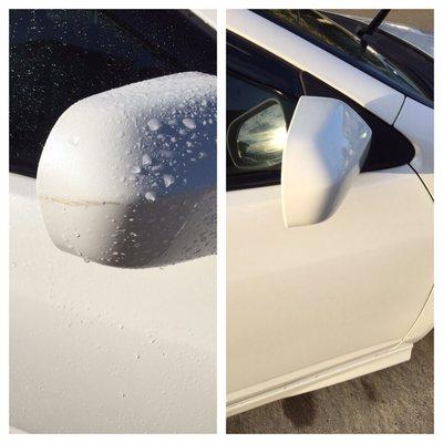 Another customer with a nasty scratch on the side mirror, all gone!