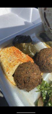 Falafel, hummus, dolmas