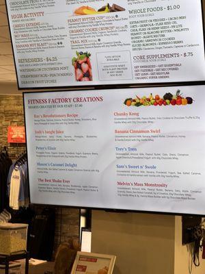 Smoothie Bar Menu