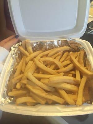 This is is eight dollars worth of French fries. Please