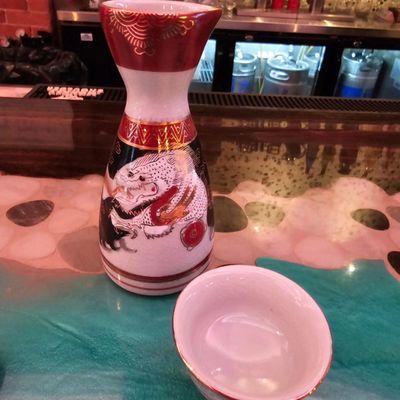 Beautiful little sake carafe and cup.