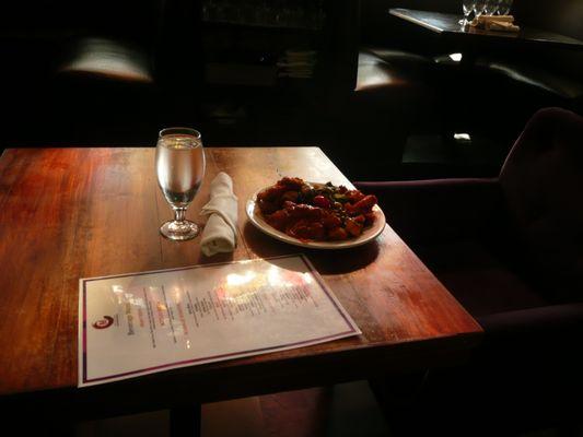 table with food and menu