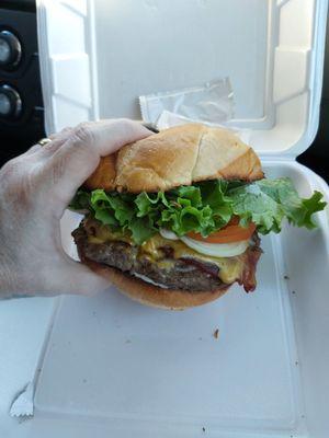 Need a bigger hand. Choo Choo Cheeseburger