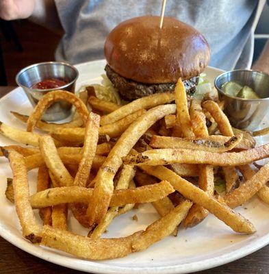 Burger and fries