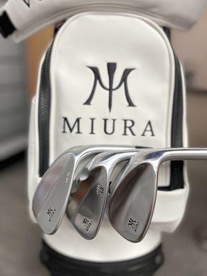 Left to right wedge: Miura Tour Wedge High Bounce-12, K-Grind 2.0, Milled Tour Wedge.