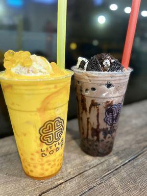 Mango Popping Boba Sundae!! Oreo Cookie Powder Sundae!!