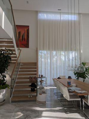 Motorized curtains installed in Coconut Grove.