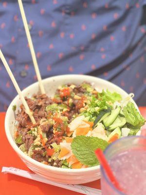 Beef vermicelli bowl.