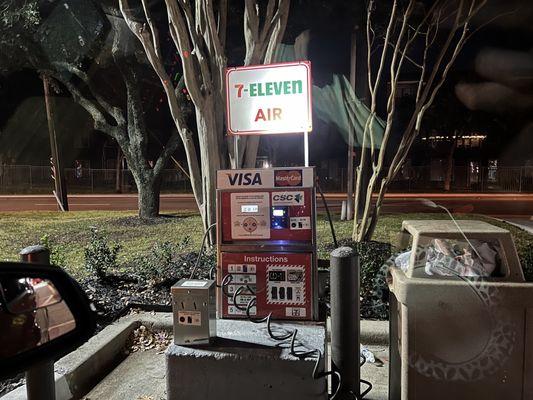 7-Eleven Tire Pressure Gauge Air $2.00 to fill up