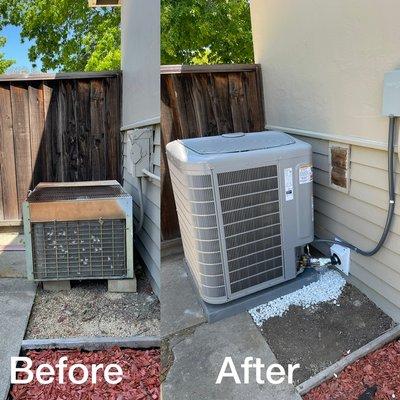 Replacement/installation outdoor AC unit