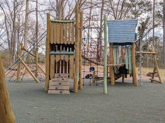 Most of the playground area is in this photo, but there's also a ZIPLINE!!!