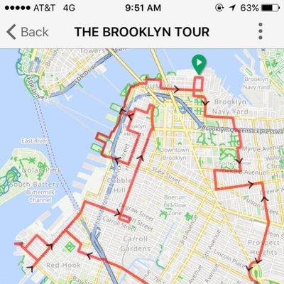 GPS Route of our Brooklyn Tour. Brooklyn Giro Bike Tours. Best Bike Tour of Brooklyn