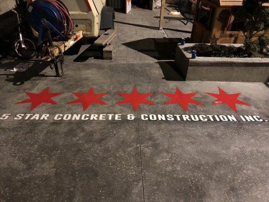 Company logo on concrete