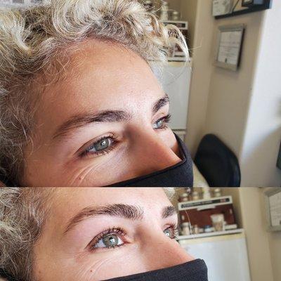 Before & After threading eyebrows