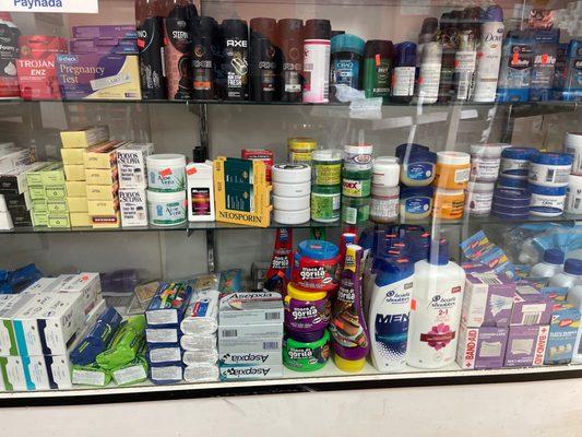 They also have pharmacy type goods like ointments, first aid products and toiletries