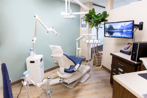 Extra oral unit turned on during your professional teeth cleaning.