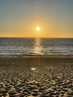 Sunset, ocean, sandy beach