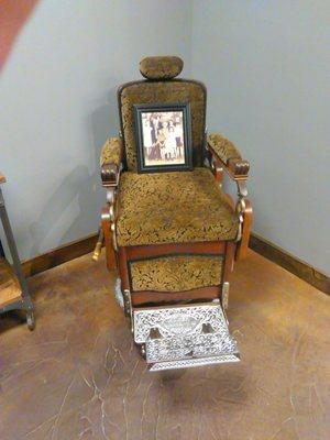 Awesome antique barber chair with a cool story to go with it