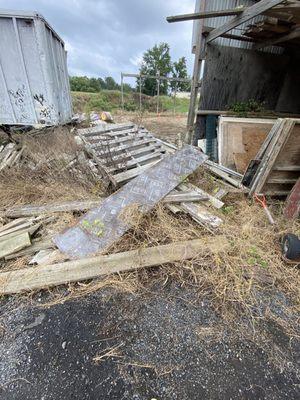 Typical junk pile at Tamarack right next to the riding ring.