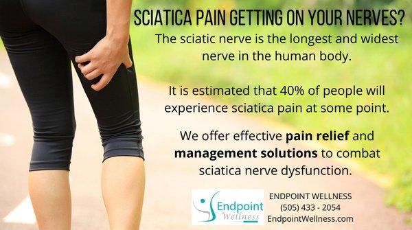 Is sciatica pain getting on your nerves? We offer pain relief and management solutions for sciatica nerve dysfunction.